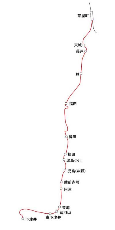 下津井電鉄　ナローゲージ　路線図